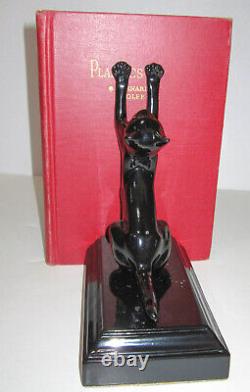 Frankart Sarsaparilla cats up & down bookends art deco moderne Black pair USA