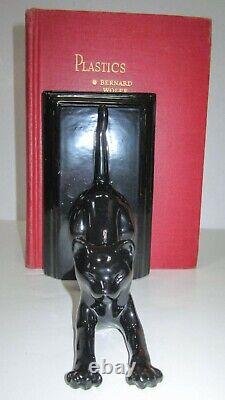 Frankart Sarsaparilla cats up & down bookends art deco moderne Black pair USA