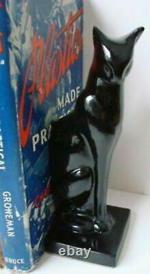 Frankart sitting cat bookends art deco moderne in a black finish a pair USA 8