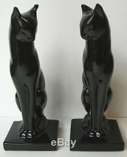 Frankart sitting cat bookends art deco moderne in a black finish a pair USA 8