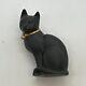 Franklin Mint Curio Cabinet Cat Collection Art Deco Porcelain Black Cat With Bell