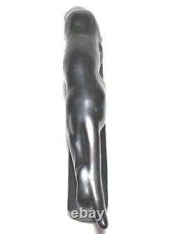Frankoma Charging Tiger Figurine #103 Gunmetal Glaze Ada Clay 1934-38 Cat Mark X