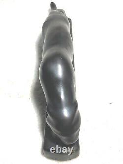 Frankoma Charging Tiger Figurine #103 Gunmetal Glaze Ada Clay 1934-38 Cat Mark X