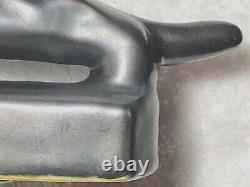 Frankoma Charging Tiger Figurine #103 Gunmetal Glaze Ada Clay 1934-38 Cat Mark X
