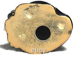 Frankoma Seated Puma Figurine 114 Onyx Black Ada Clay Cat Mark 1934-38 Norman Er