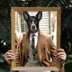 Funny Custom Dog In Suit Tie And Coat Portrait Dog Art Fun Pet Remembrance Photo