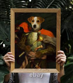 Funny Dog Portrait in Suit Pet Art Fun Cat Custom Decor Pet Remembrance Photo