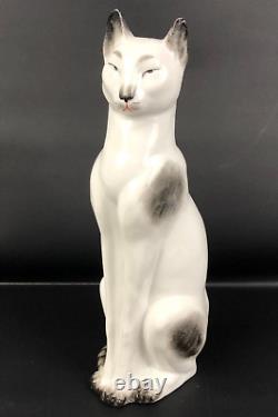 GERMANY PORCELAIN EGYPTIAN ART DECO CAT FIGURINE Siamese Figure Statue Vintage