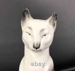 GERMANY PORCELAIN EGYPTIAN ART DECO CAT FIGURINE Siamese Figure Statue Vintage