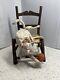 Giuseppe Armani Playful Hairless Cat Playing Yarn Hanging Off Chair Italy Statue