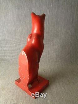 Girly-Girly Cat. Cat is 1-in-a Million. Rare Art Deco Red Frankart Cat