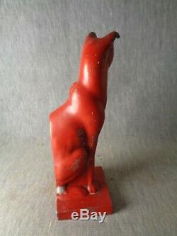 Girly-Girly Cat. Cat is 1-in-a Million. Rare Art Deco Red Frankart Cat