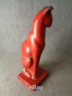 Girly-Girly Cat. Cat is 1-in-a Million. Rare Art Deco Red Frankart Cat