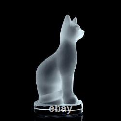 Glamorous Art Deco 1930' H. Hoffmann by Lalique Large Figurine' Cat' Sculpture