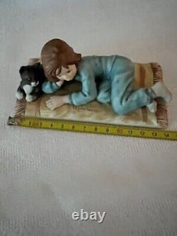 Goebel Germany Vintage Porcelain Figurine Statue Girl with Cat Martin Marked