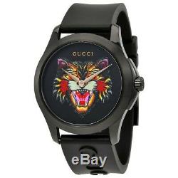 Gucci Black Silicon Angry Cat 38 mm Unisex Watch YA1264021