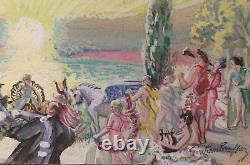 Guy Combrisson (1905-1991) Superb Animee Art Deco Scene Circa 1940 (43)