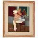 Guy Seradour Art Deco Gouache Painting Of Two Young Ballerinas 1940