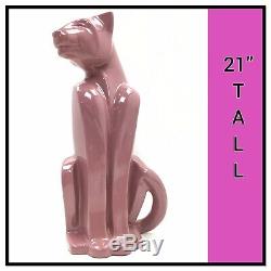 Haeger Pottery Pink Panther 21 Tall Ceramic Animal Cat Lion Statue Sculpture