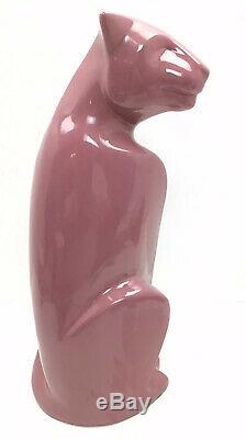 Haeger Pottery Pink Panther 21 Tall Ceramic Animal Cat Lion Statue Sculpture