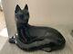 Haeger Reclining Black Cat Figurine Statue Glossy Art Royal Deco 10