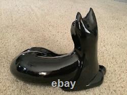 Haeger Reclining Black Cat Figurine Statue Glossy Art Royal Deco 10