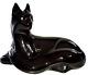 Haeger Reclining Ebony Black Cat Figurine Large Statue Gloss Art Pottery