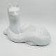 Haeger White Cat Glossy Ceramic Figurine Large 1992 Modernist Art Deco Statue