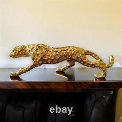 Hand-Craft Aluminum Solid Metal Panther Antique Cat Tiger Family Animal Figurine