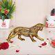 Hand-craft Aluminum Solid Metal Panther Antique Cat Tiger Family Animal Figurine