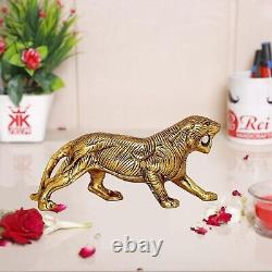 Hand-Craft Aluminum Solid Metal Panther Antique Cat Tiger Family Animal Figurine