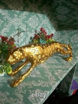 Hand-Craft Aluminum Solid Metal Panther Antique Cat Tiger Family Animal Figurine