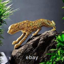 Hand-Craft Aluminum Solid Metal Panther Antique Cat Tiger Family Animal Figurine
