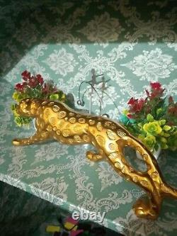 Hand-Craft Aluminum Solid Metal Panther Antique Cat Tiger Family Animal Figurine