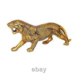 Hand-Craft Aluminum Solid Metal Panther Antique Cat Tiger Family Animal Figurine