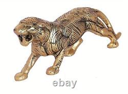 Hand-Craft Aluminum Solid Metal Panther Antique Cat Tiger Family Animal Figurine