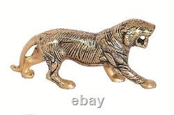 Hand-Craft Aluminum Solid Metal Panther Antique Cat Tiger Family Animal Figurine