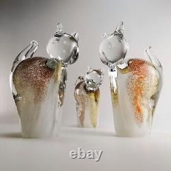 Handmade Blown Glass Cat Figurine Collectible Art Sculpture Home Decoration