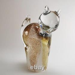 Handmade Blown Glass Cat Figurine Collectible Art Sculpture Home Decoration