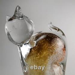 Handmade Blown Glass Cat Figurine Collectible Art Sculpture Home Decoration