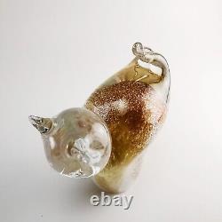 Handmade Blown Glass Cat Figurine Collectible Art Sculpture Home Decoration