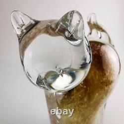 Handmade Blown Glass Cat Figurine Collectible Art Sculpture Home Decoration
