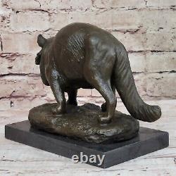 Handmade Vintage Bronze Home Art Deco Cat Statue Plinth Lost wax Method Figure