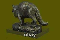 Handmade Vintage Bronze Home Art Deco Cat Statue Plinth Lost wax Method Figurine