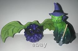 Home Grown Enesco Blackberry Bat & Gourd Witch Cat- #4017516 & #4017525-EUC