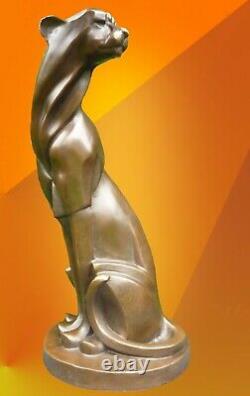 Hot Cast Bronze Cheetah Statue Animal Figure Sculpture Cubist Cat Figurine