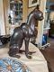Hot Cast Bronze Egyptian Cat Figurine Signed By Risner Statue Art Decor Vtg