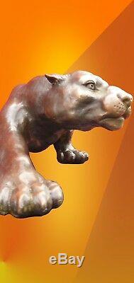 Hot Cast Panther Bronze Statue Animal Figure Sculpture Cougar Big Cat Figurine