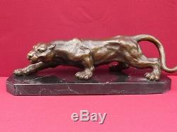 Hot Cast Panther Bronze Statue Animal Figure Sculpture Cougar Big Cat Figurine