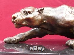 Hot Cast Panther Bronze Statue Animal Figure Sculpture Cougar Big Cat Figurine